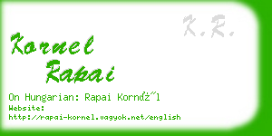 kornel rapai business card